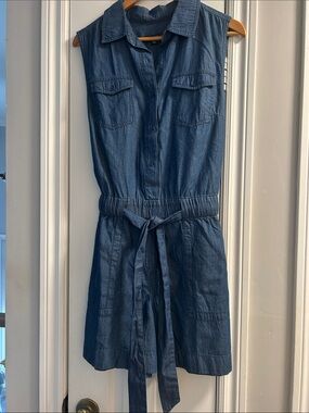 Isaac Mizrahi Denim Blue Sleeveless Jumpsuit Romper